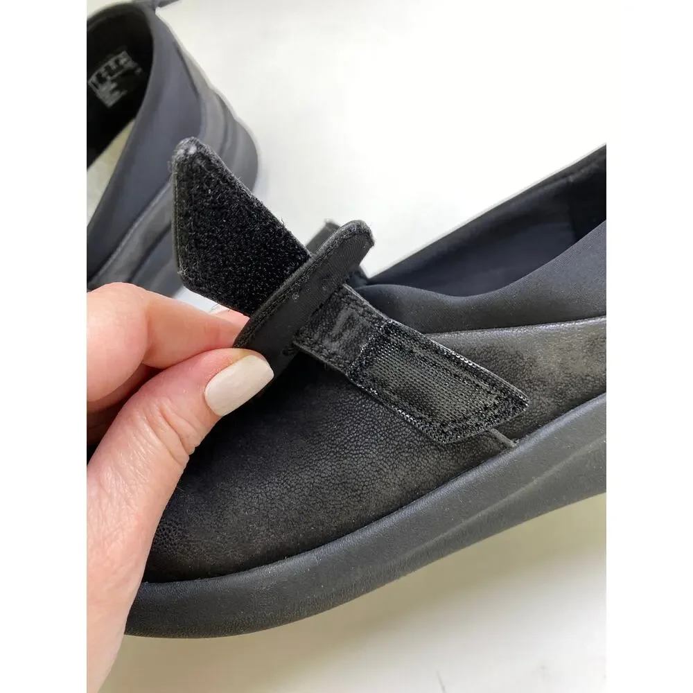 Clarks Cloudsteppers Sillian 2.0 Ease Black Loafer Wedge Heel Comfort Womens 9.5